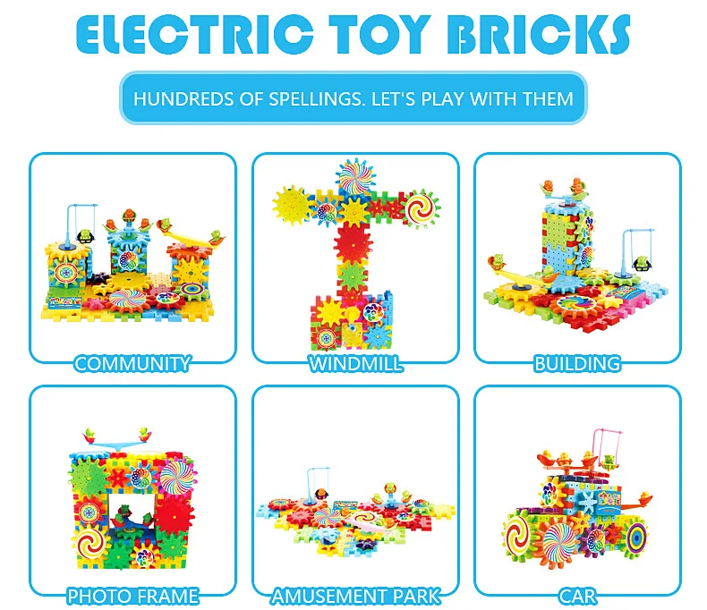 81 шт. DIY электрическая зубчатая головоломка 3D Дети головоломка творческие игрушки для детей развивающие игры Обучающие игрушки подарок для дневного ухода