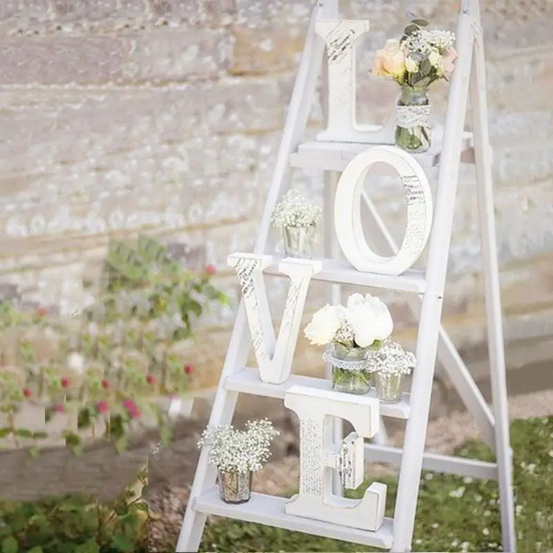 White Wooden LOVE Letters Wedding Sign Romantic Decor Wedding Photography Props 