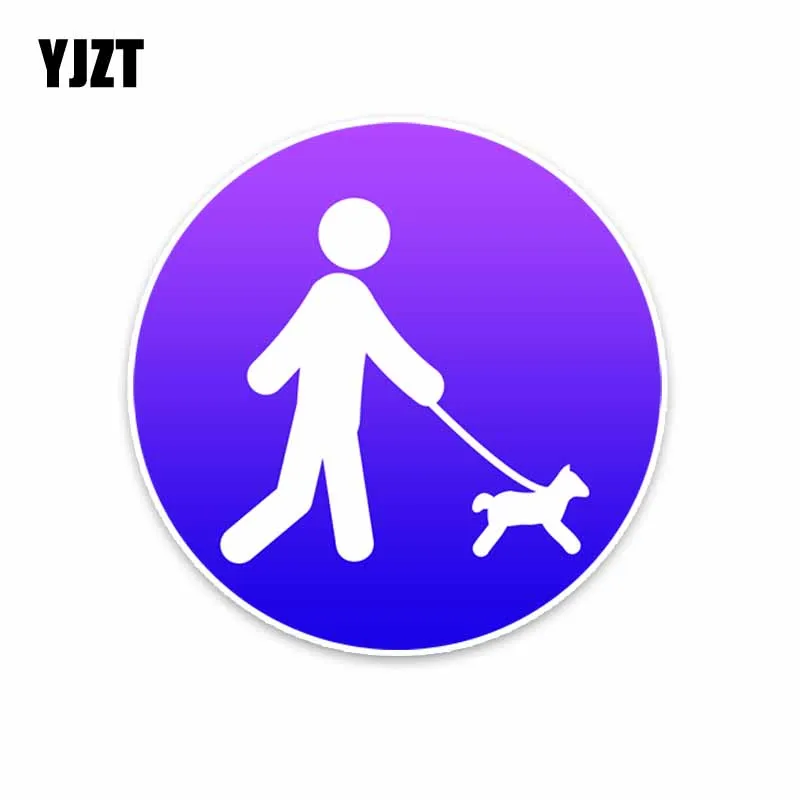YJZT 11 см * мультфильм ходячая Собака ПВХ окна автомобиля стикер наклейка