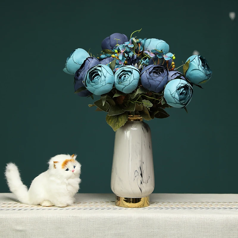 

CHENCHENG Artificial Rose Silk Flower Peony Flowers Wedding Bouquet Wedding Bridal Decor Rose Flowers