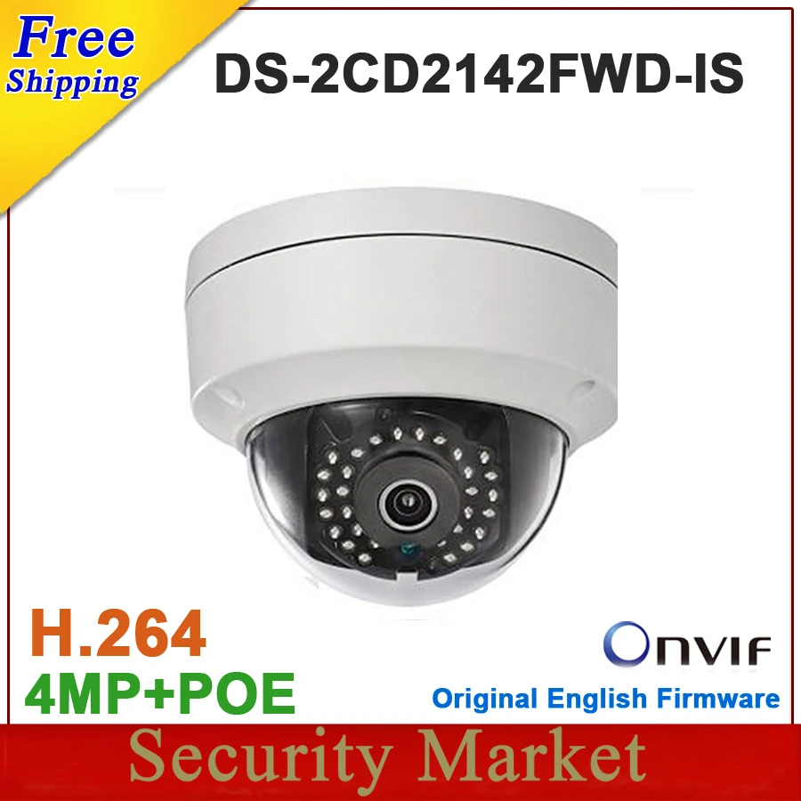 Original English version DS-2CD2142FWD-IS 4MP dome camera CCTV IP POE IR IP67 mini Network IPC DS-2CD2142FWD-IS