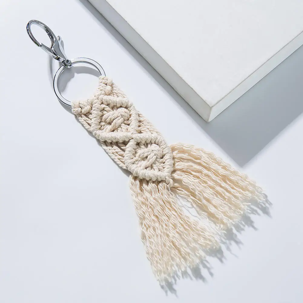 Artilady Гавайские брелоки с кисточками для женщин Boho key Holder Брелок макраме сумка Шарм ювелирные изделия подарок для друзей Прямая поставка - Цвет: 06