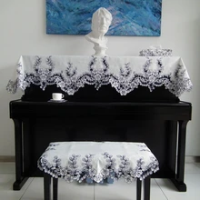 Голубая роза серия деревенский, ткань, искусство Китайская вышивка Чехол для пианино(Размер: 85 см* 210 см) чехол для табурета пианино 1 заказ = 1 комплект