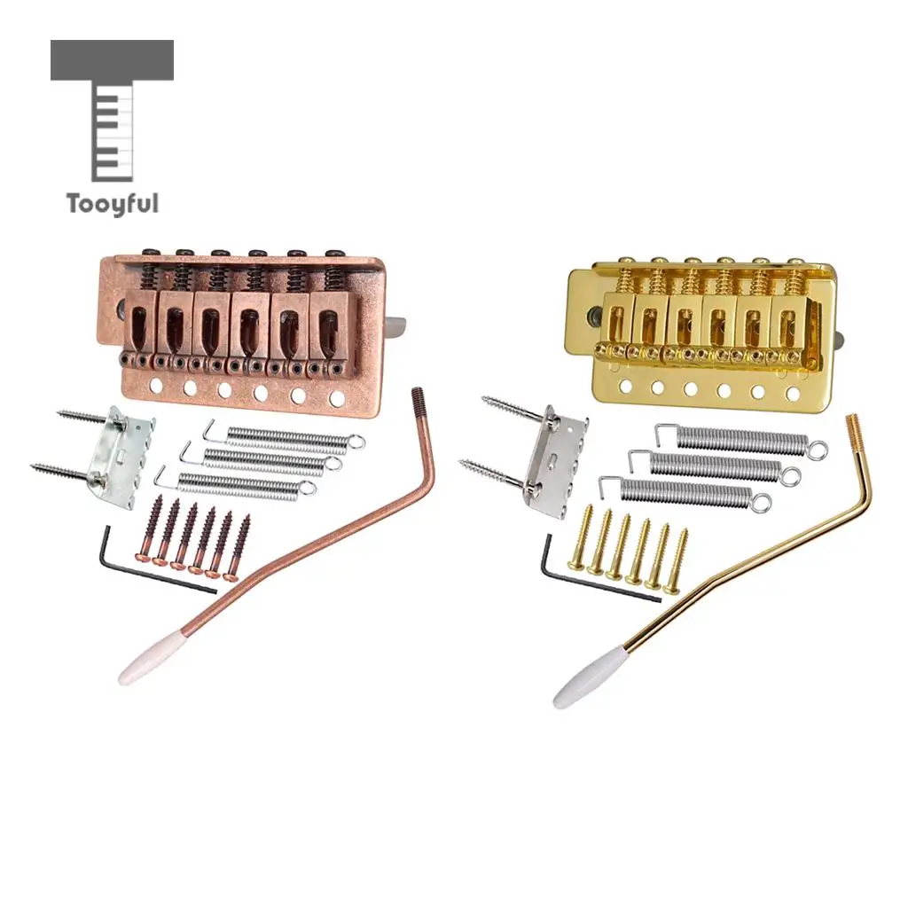 Tooyful 1 Set 6 String Guitar Tremolo Bridge with Whammy Bar Hook Wrench Screws for Strat ST Electric Guitar Parts