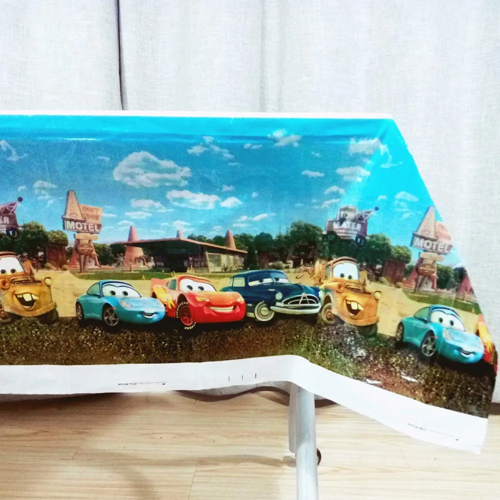

108*180cm Cars Lightning Mcqueen Birthday Party Decoration Disposal Cartoon Theme Party Table Cloth Kids Favor Party Supplies
