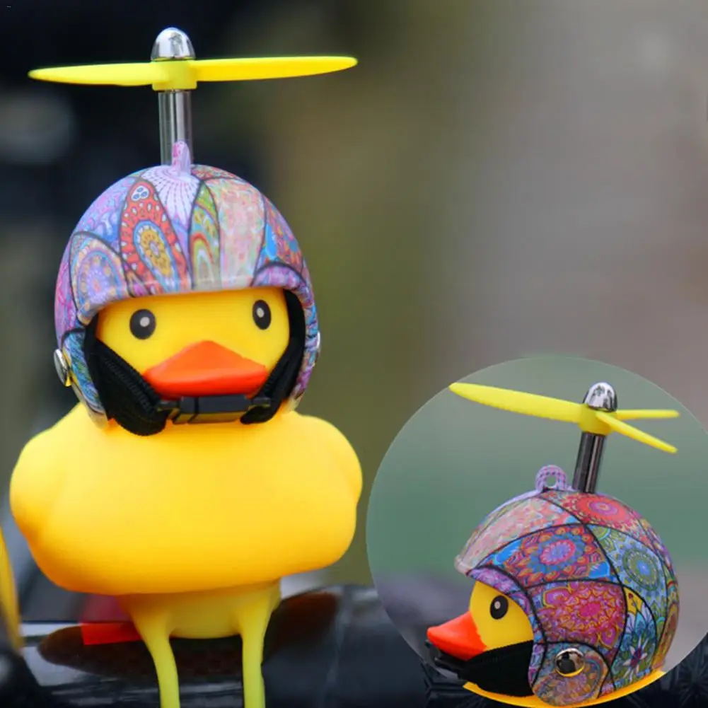 Bicycle Lights Bell Lovely Cute Duck Squeeze Helmet Propeller Handlebar Bell Light Horn Lamp For Toddler Children Adults