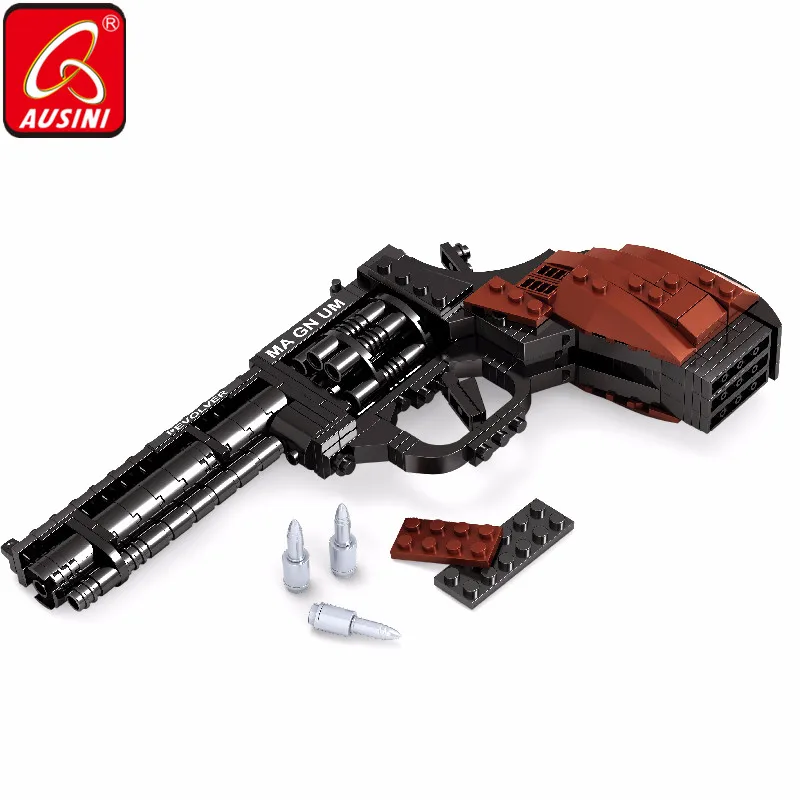 AUSINI 300pcs Building Blocks Guns Toys for Children with Bullet Magnum Revolver Pistol Army Weapon Model Creator Kids Bricks AUSINI 300pcs Building Blocks Guns Toys for Children with Bullet Magnum Revolver Pistol Army Weapon Model Creator Kids Bricks