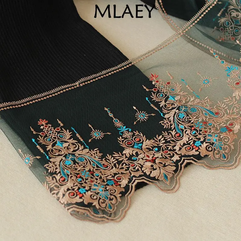 MLAEY 2Yards green Exquisite Embroidered Flower Lace Trim High Quality Lace Fabric DIY Craft&Sewing Dress Clothing Accessories