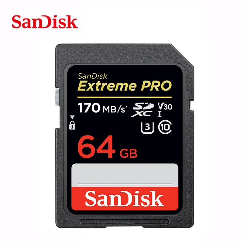 Двойной Флеш-накопитель SanDisk Extreme PRO SD карта, 32 ГБ, 64 ГБ, 128 ГБ SDHC/SDXC UHS-I Class 10 95 МБ/с. V30 слот для карт памяти sd для цифровой камеры