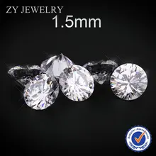 Heat Resistant 0.8mm--3.0mm AAAAA Quality Round Brilliant Cut Loose Synthetic Clear White Cubic Zirconia CZ Stone for Jewelry 