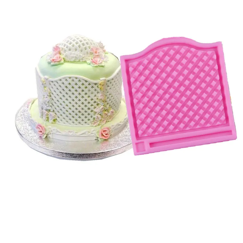 

Grill bar Lace pad Fold sugar cake Silicone mold Chocolate Cookies Mold cake Dessert Deco mold Kitchen DIY Bakeware