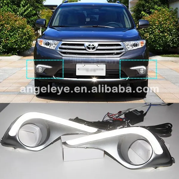 Для TOYOTA Highlander 12 светодиодов DRL Дневной ходовой светильник 2012-2013 год YDC