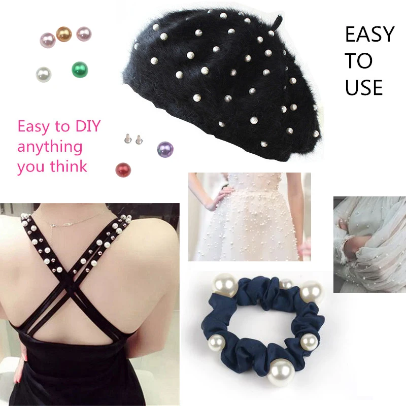 50 комплектов полукруг имитация жемчуга заклепки DIY ремесло поставки