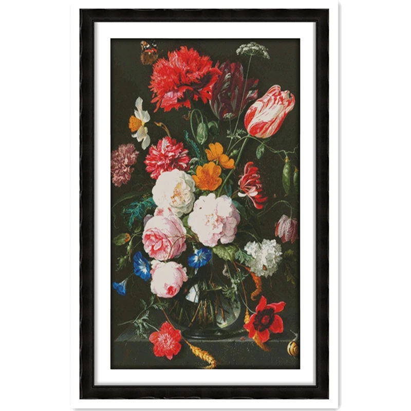 

The Peony Vase (5) Chinese Counted Cross Stitch Patterns Kit 11CT Printed On Canvas joy sunday cross stitch Painting Needlework