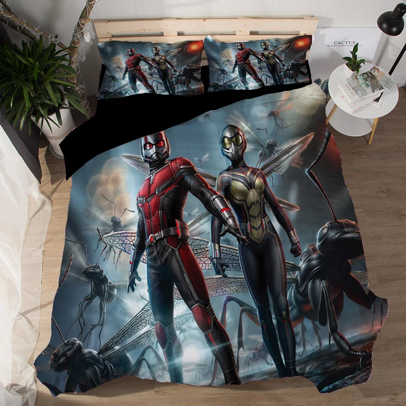 Комплект постельного белья с 3D принтом «Мстители Marvel», «человек-Муравей», «человек-Муравей», двойное одеяло, Комплект постельного белья, постельное белье