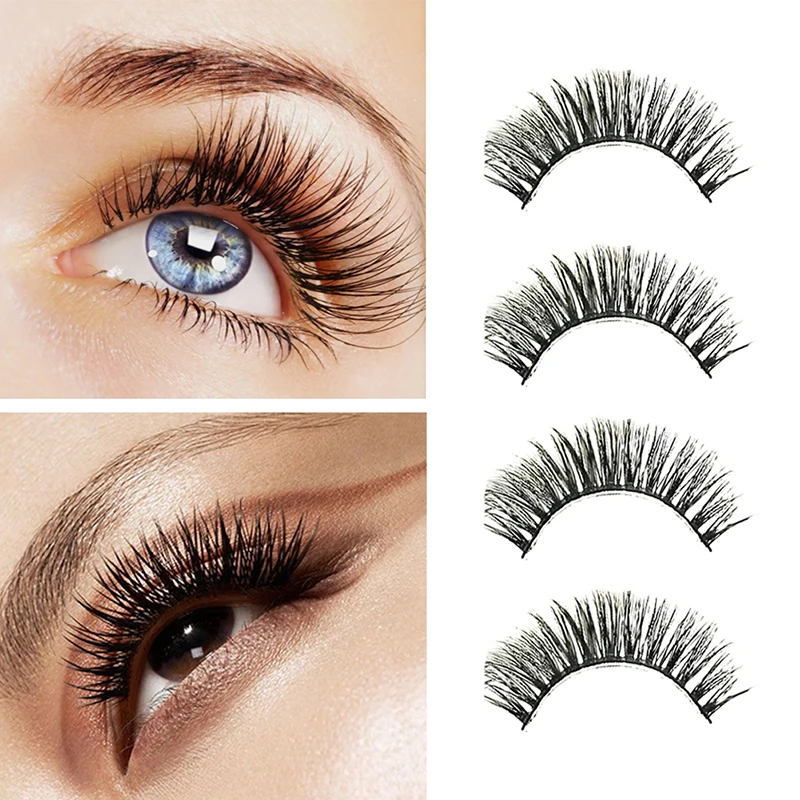 BONNIE CHOICE False Eyelashes Women's Makeup 3D Reusable Natural Long Fake Lashes Hand-made 1 Pair | Красота и здоровье