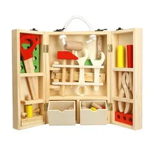 Деревянные DIY портативные многофункциональные модель ящика для инструментов Набор комбинированных ролевых ремонтных инструментов детская разборка обучающая игрушка