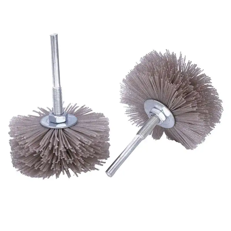 

4 pieces(P120 P180 P240 P320) 85 x 35 x 6mm Drill Abrasive Wire Grinding Wheel Nylon Bristle Polishing Brush for Wood Furnitur