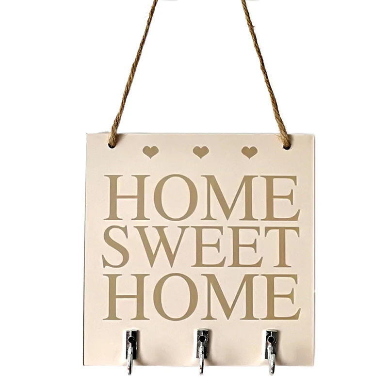 

Home Sweet Home"Shelves Hat Key Holders Storage Hanging Hooks Wall Mounted Rack Home Holder Storage Hanger 15*15*0.5cm