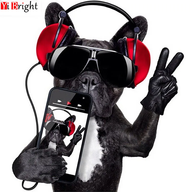 

Diamond Embroidery Full Square Dog Diamond Painting Cross Stitch Animal Diamond Mosaic Picture Of Rhinestones Modern Home XY1