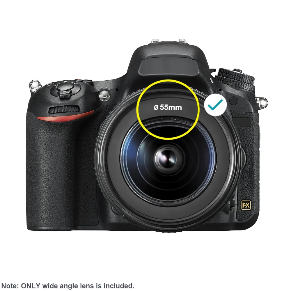 Neewer 55 мм 0.43x профессиональный HD широкоугольный объектив(макро часть) для камер Nikon D3400, D5600 и sony Alpha