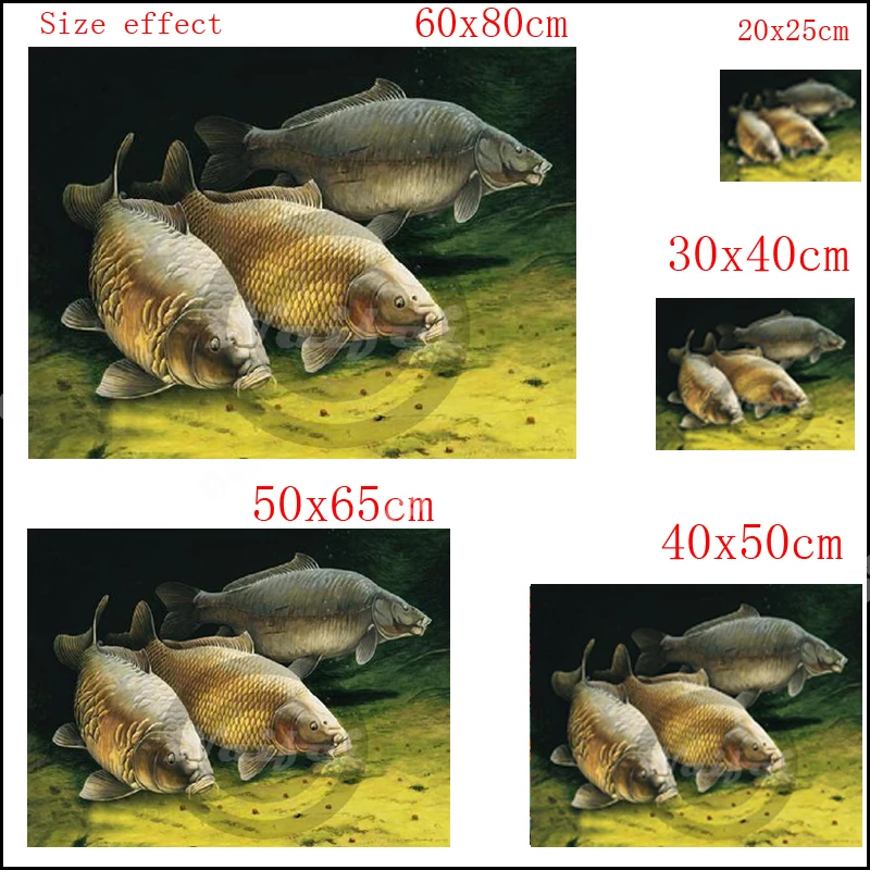Полная квадратная/круглая дрель 5D DIY алмазная живопись большая карповая Рыбная вышивка крестиком 3d домашняя декоративная Бриллиантовая Мозаика Рыба