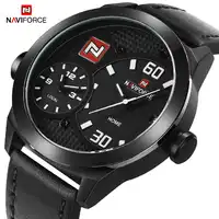 New NAVIFORCE Top Brand Mens Dual Quartz Sports Watches Fashion Men Wrist Watch Leather Strap Waterproof Clock Relogio Masculino