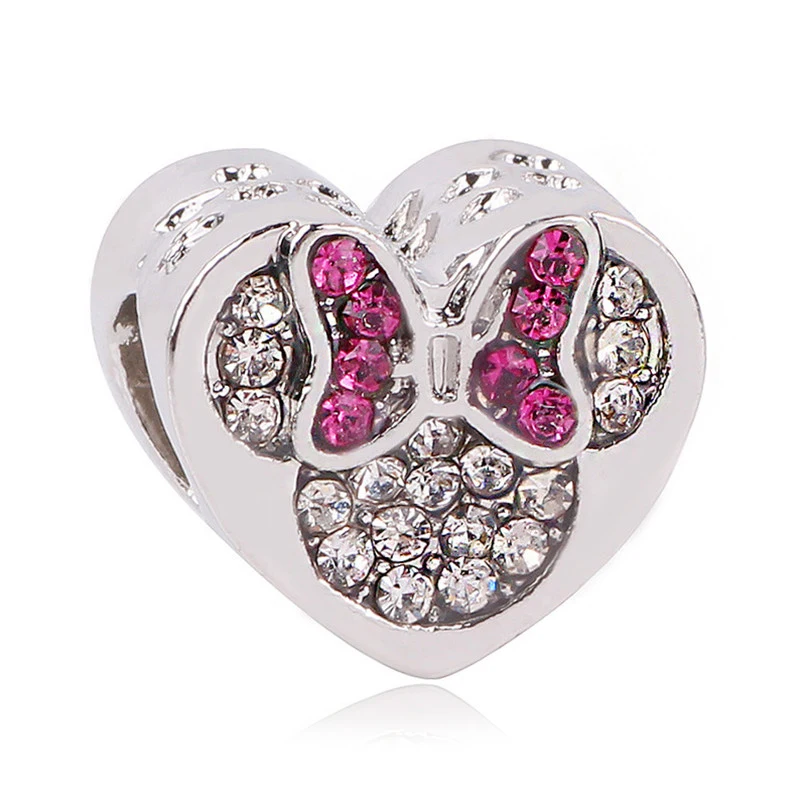 

dodocharms New Silver Color Dazzling Minnie Clip Charm Beads Fit Original Pandora Bracelet Necklace & Authentic Jewelry Gift