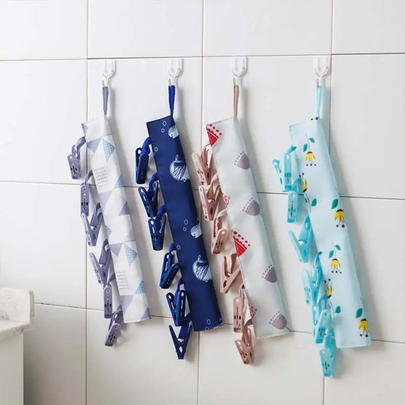 

Portable Cloth Hanger Drying Rack Foldable Bathroom Rack Travel Clothespin 6 Clip Hanger Towel Socks Hanger Clip Dropshipping