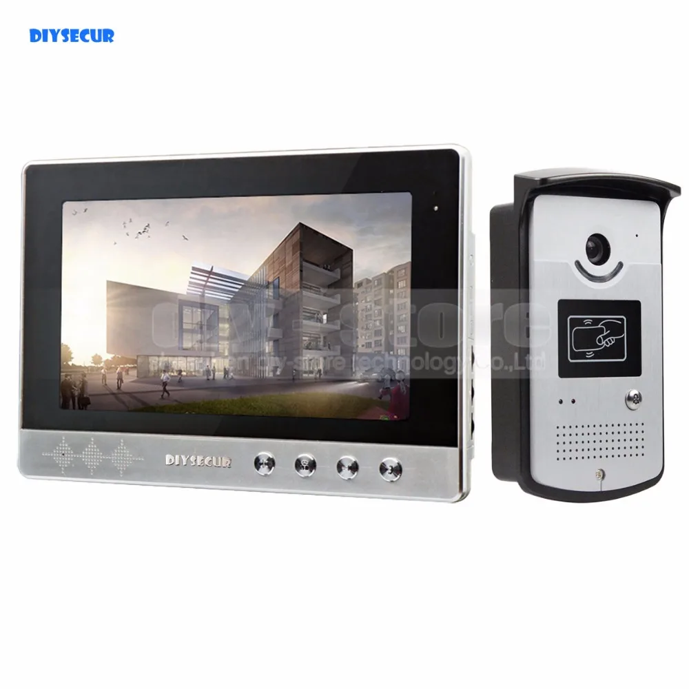 

DIYSECUR 10 inch Wired Video Door Phone Doorbell Home Security Intercom System RFID Camera LED Color Night Vision