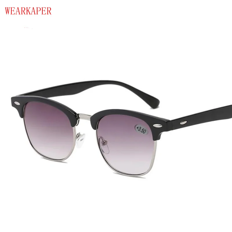 WEARKAPER, очки для чтения, металлические, половина рамки для чтения, Ретро стиль, круглая оправа, для мужчин и женщин, очки, включают солнцезащитные очки, очки для чтения, солнцезащитные очки