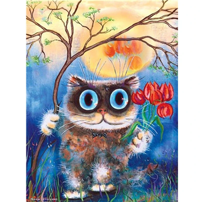 

Abstract Animal DIY Paintings By Cat Numbers Acrylic Paint On Canvas Drawing Paint By Numbers Unique Gift On Wall