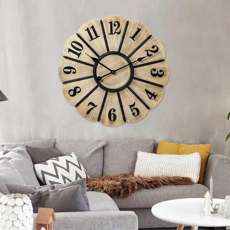Retro style living room wall clock bar font b watch b font American style big clock