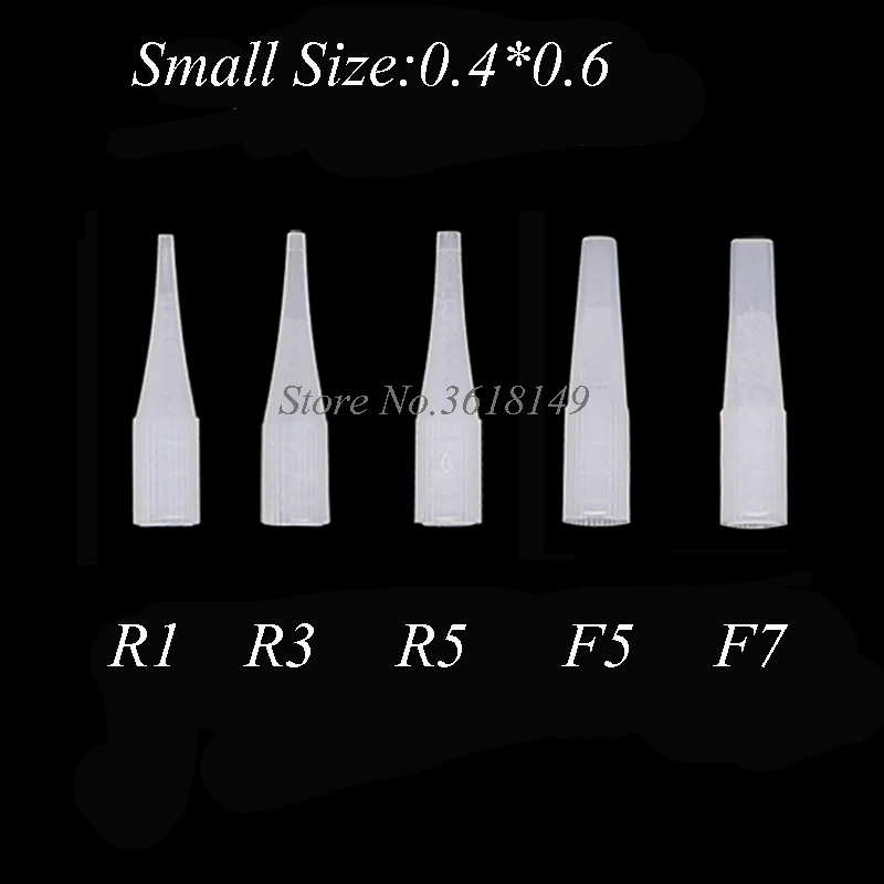 

1R 3R 5R F5 F7 Tattoo Needle Tips Disposable Plastic Needles Cap Permanent Makeup Eyebrow Lips Machine Giant Sun Small Size