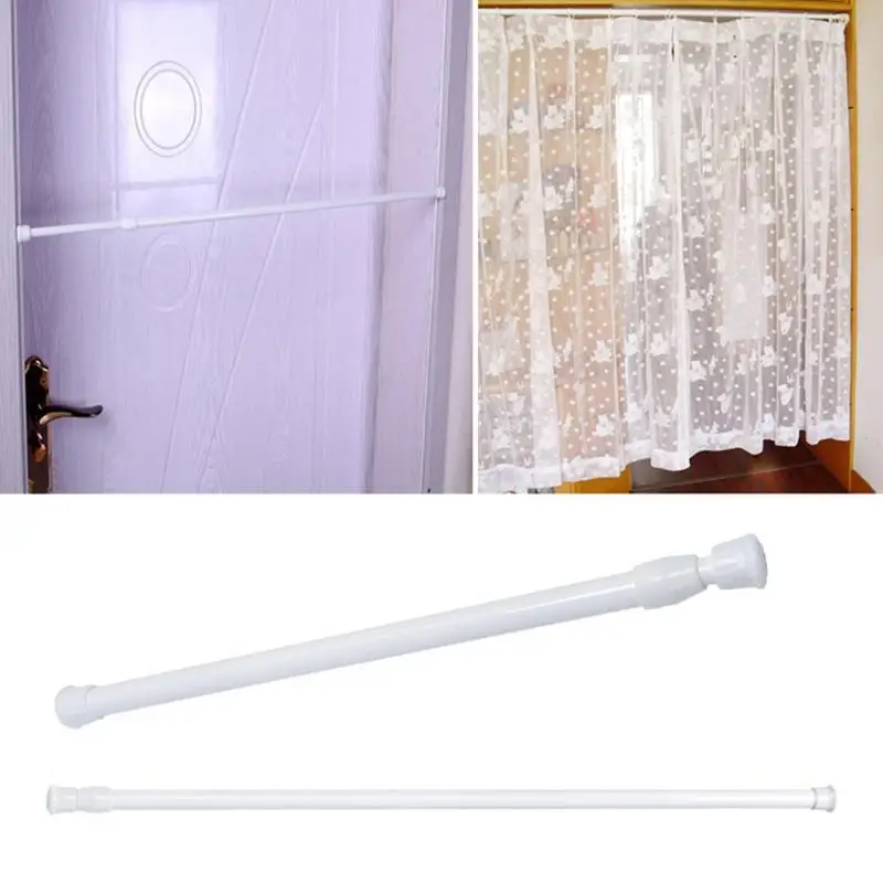 

Adjustable 60-110cm Round Shower/Wardrobe Curtain Hanging Rods Voile Extendable Sticks Household Telescopic Pole Loaded Hanger