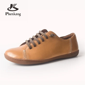

Genuine sheepskin leather women flat Shoes Lace up Ladies Shoes Flats Woman Moccasins Female Footwear sneakers casual shoes 2020