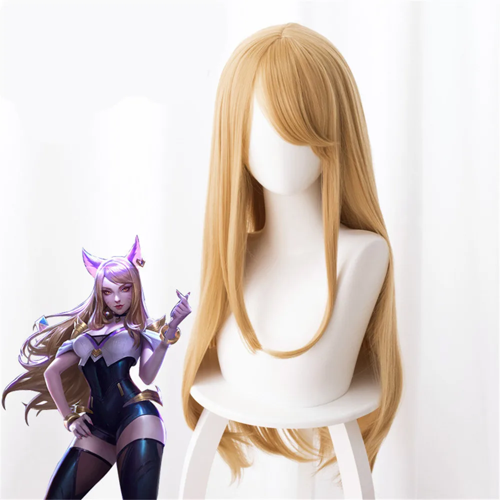 Парик для косплея LOL KDA Ahri парик Хари звезда Хранитель Хэллоуина карнавальные