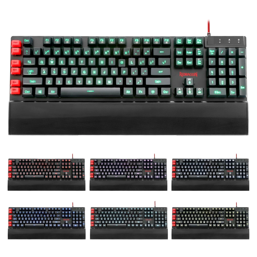 Redragon S102 USB игровая мембранная клавиатура коврик для мыши combos 104 стандартные