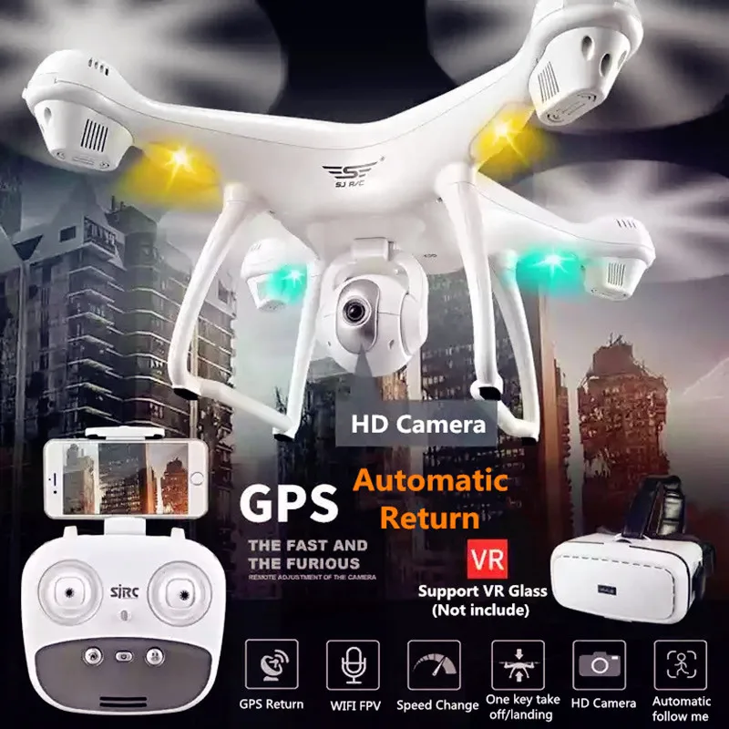 

S70W GPS RC Drone WiFi FPV Quadcopter Drone With Camera 1080P Follow Me Drones with Camera HD Auto Return VS X9 HS100 h501s pro