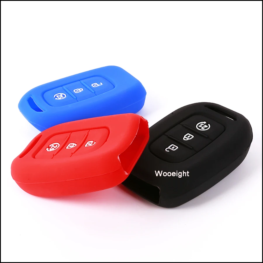 For Renault Duster Sandero Logan Clio Captur Laguna Scen 2016 2017 Silicone Rubber Key Fob Case Cover Decoration 3 Buttons (1)