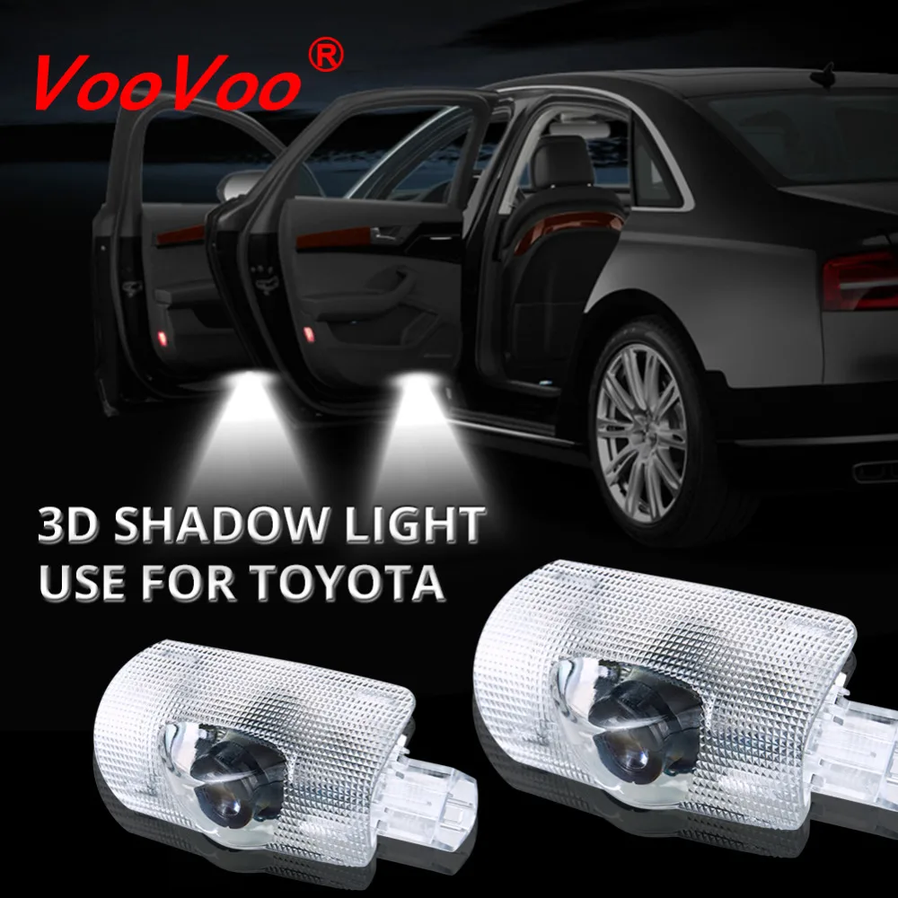 

VooVoo 3D LED Laser Projector Light Car Door Welcome Lamp Car Logo Shadow Printer Decor Lighting for Toyota Camry Corolla Prius