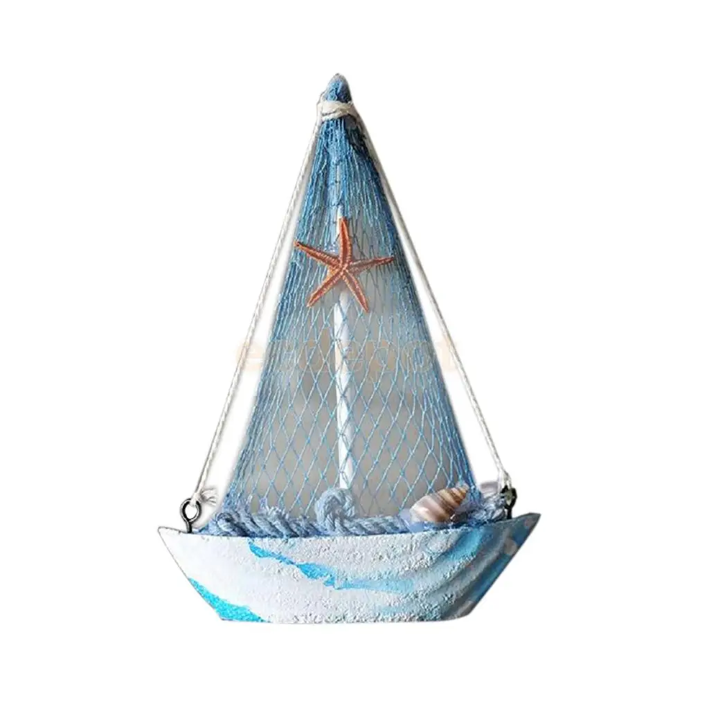 Handcrafted Wooden Nautical Sailing Boat Ornament Home Desktop Decor Christmas Gift