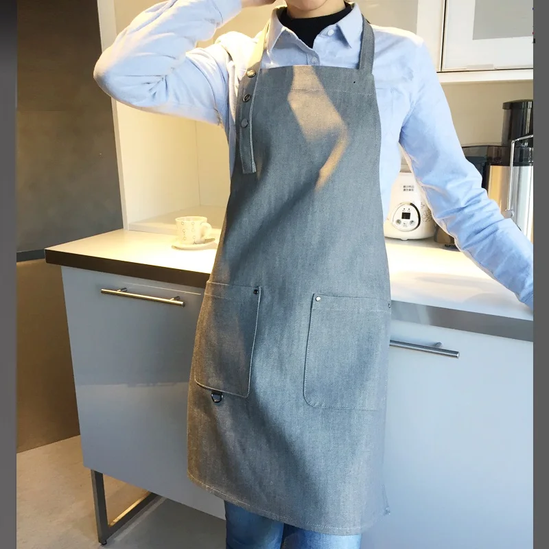

Brief Nordic wind Pleated skirt cotton linen apron Coffee shops and flower shops work cleaning aprons for woman washing daidle