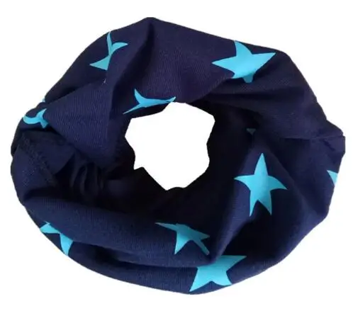 navy blue star Новинка; сезон осень-зима; шарф из хлопка для девочек; Детский шарф; нагрудный шарф для мальчиков и девочек с круглым кольцом; милый детский шарф с воротником; Bufandas - Цвет: navy blue star