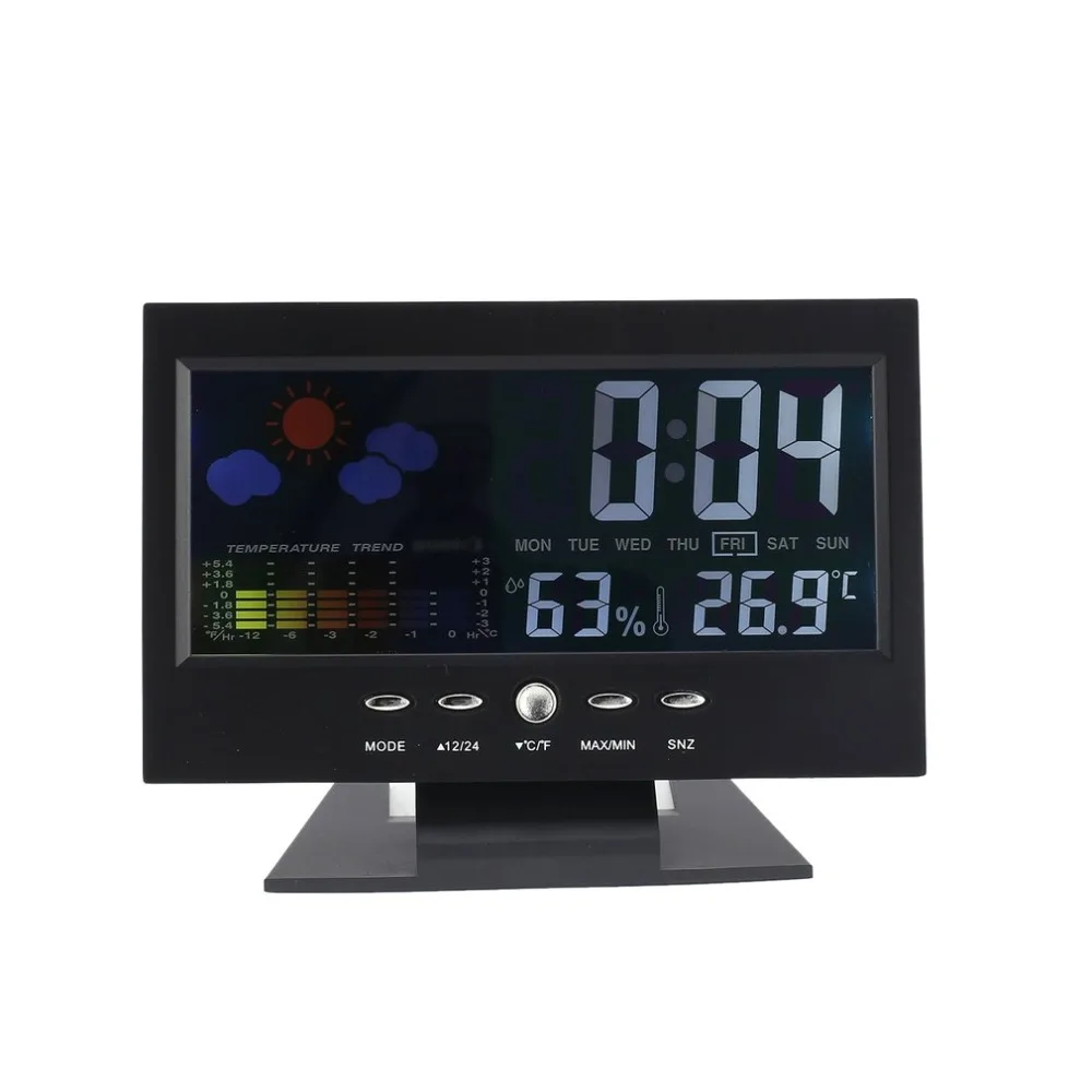 

Digital Temperature Humidity Meter Alarm Clock Thermometer Hygrometer Calendar Forecast Temperature Wireless Weather Station