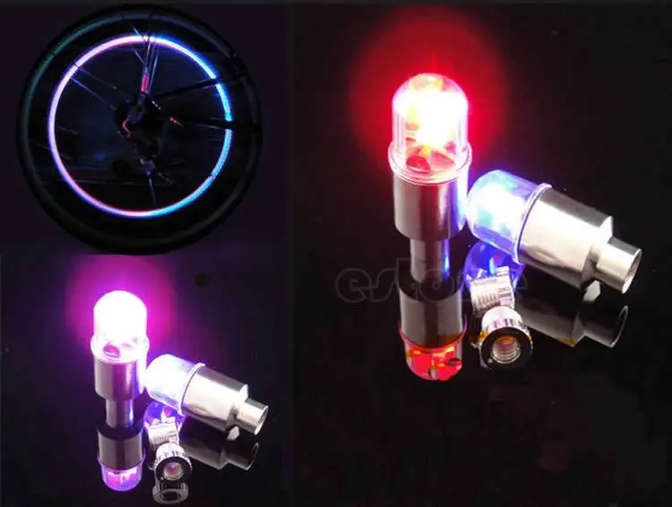 Best Hot 1 Pair Motor Bike Car Bicycle Tyre Tire Valve LED Bulbs Wheel Lights Drop Shipping Support 4