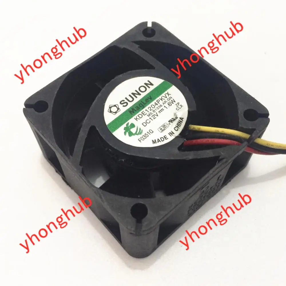 

SUNON KDE1204PKVX MS.B1338 AR GN DC 12V 1.6W 3-Wire 40x40x20mm Server Cooler Fan