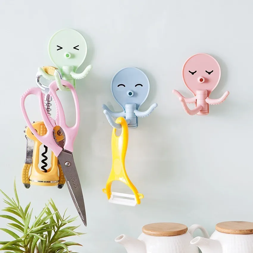 

Cute Hook Children Room Wall Octopus Hook Creative Animal Model Bathroom Wall Hooks Coat Hook Home Decorative