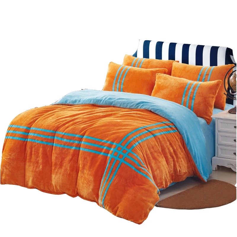 

Winter Bedding Set Four Pieces Fitted Sheet Duvet Cover Pillowcase Soft Fleece Adult Princess Winter Warm Queen Size Bedding Set