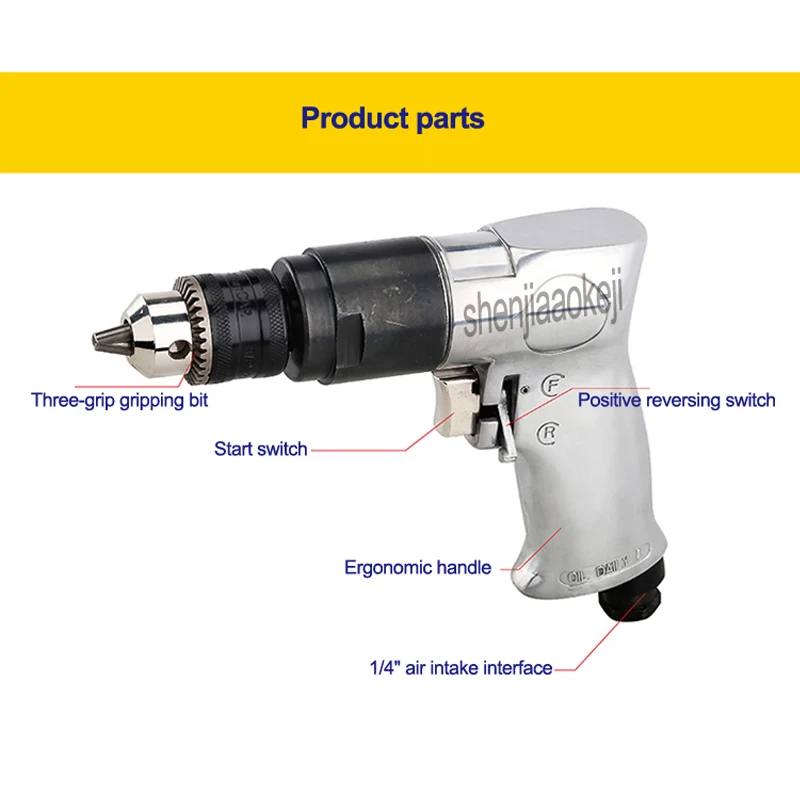 ZYL-YL Portable Practica Pneumatic 3/8 Industrial Grade Pneumatic Drill Hand Tools Industrial Drilling Machine with Geared Straight Air Drill 10mm ZYL-YL Portable Practica Pneumatic 3/8 Industrial Grade Pneumatic Drill Hand Tools Industrial Drilling Machine with Geared Straight Air Drill 10mm